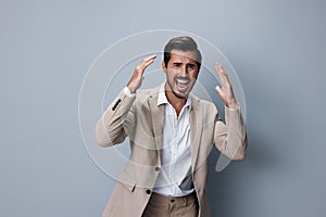 man business boss work screaming crazy suit anger businessman angry guy