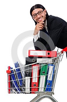 Man with business folders