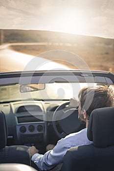 Man in a cabrio