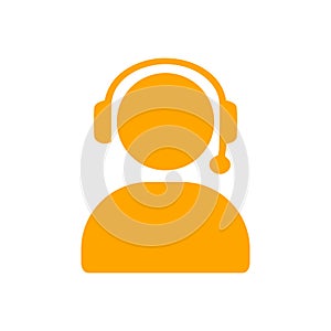 man, call, head phone, custom care , business customer support service orange icon