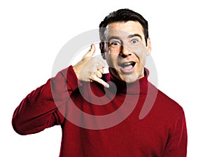 Man call me gesture