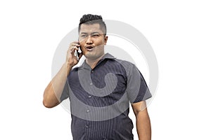 A man call smartphone