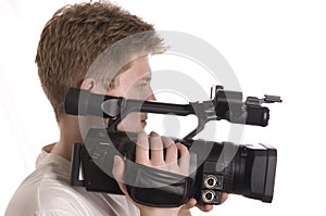 Man with camcorder