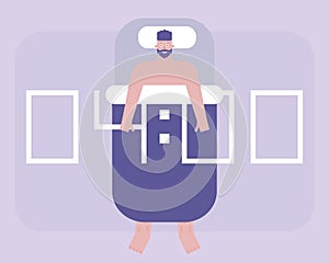 A man cannot sleep. Insomnia. Depression concept