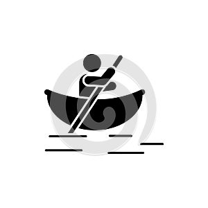 Man canoe river boat adventure icon. Element of pictogram adventure illustration