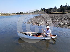 Man Canoeing in Nicomekl River