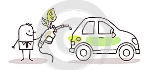 Man with car and bio-fuel