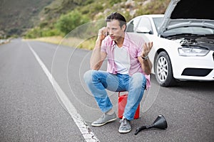 Man after a car breakdown