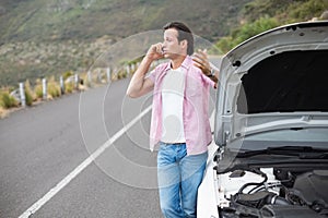 Man after a car breakdown