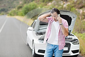 Man after a car breakdown