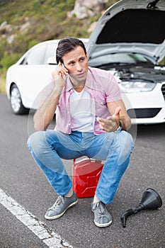 Man after a car breakdown