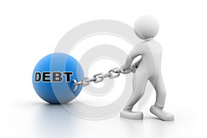 Man carrying debt