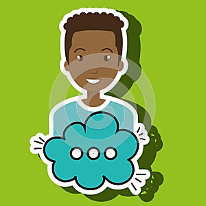 man cartoon cloud speack chat