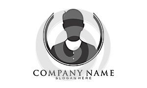 Man with casual formal fashion vector logo