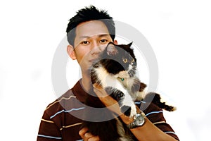 Man and cat