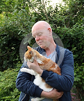 Man and cat