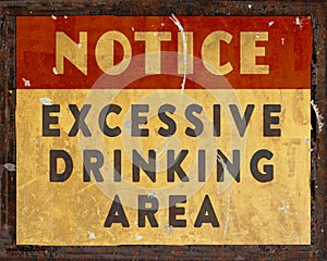 Man Cave Drinking Notice Sign Retro Vintage photo