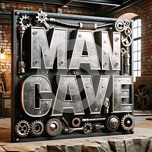 Man Cave Sign - Retro illustration photo
