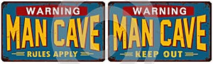 Man Cave Sign Tin