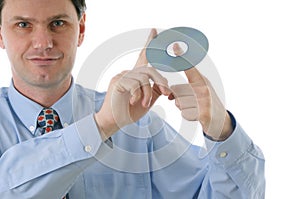 Man with CD disk