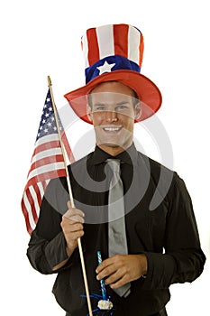 Man celebrating 4th of July