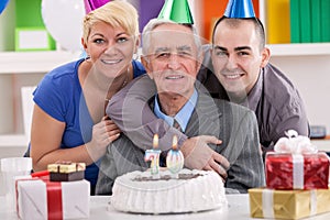 Man celebrating his 70th birthday