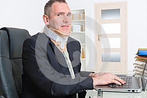 Man in cervical collar