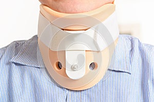 Man in cervical collar