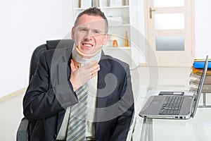 Man in cervical collar