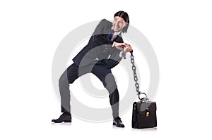 Man with chain isolated