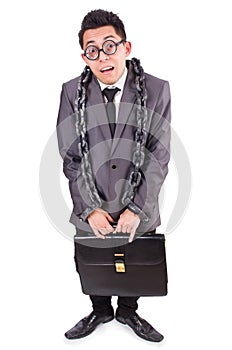 Man with chain isolated