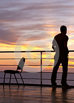Man and chair black silhouette