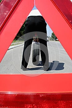 Man changing a tire