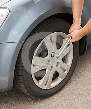 Man changing tire