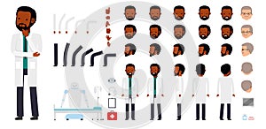 Man character creation set. The doctor, physician, medic, practitioner, surgeon, dentist.