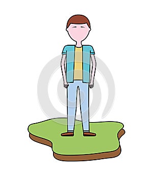 man character male standing in land