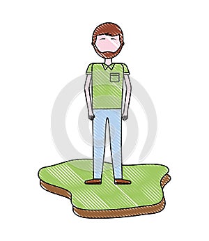 man character male standing in land