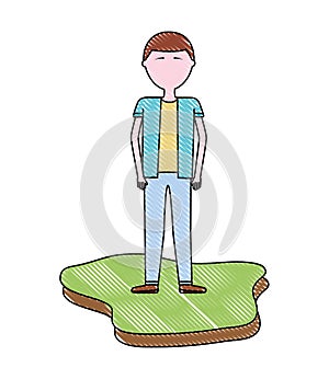 man character male standing in land