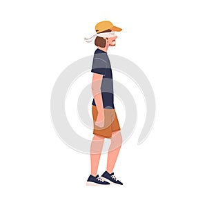 Man Character Wearing Blindfold Following Someone Trusting and Having Faith in Something Vector Illustration