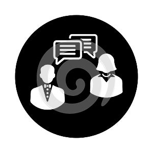 Man chat, chating icon. Black vector sketch.