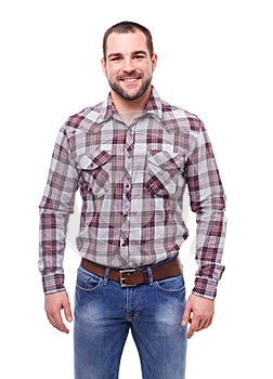 Man in checked shirt