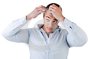 Man Checking Hairline