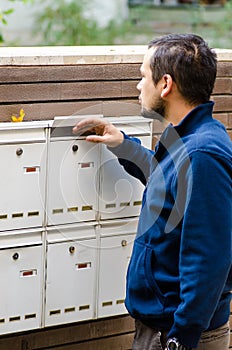 Man checking mailbox