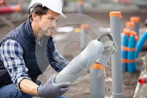 man checking working in natural gas factory photo