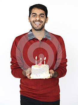 Man Cheerful Studio Portrait Concept