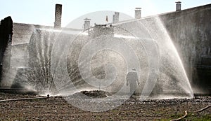 Man in chemical suit
