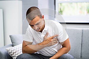 Man Chest Pain. Angina