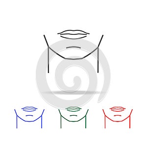 man chin icon. Elements of human body parts multi colored icons. Premium quality graphic design icon. Simple icon for websites, we