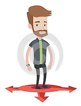 Man choosing career way vector illustration.