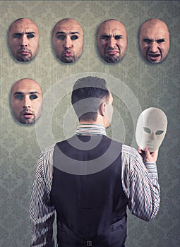 Man choosing a mask